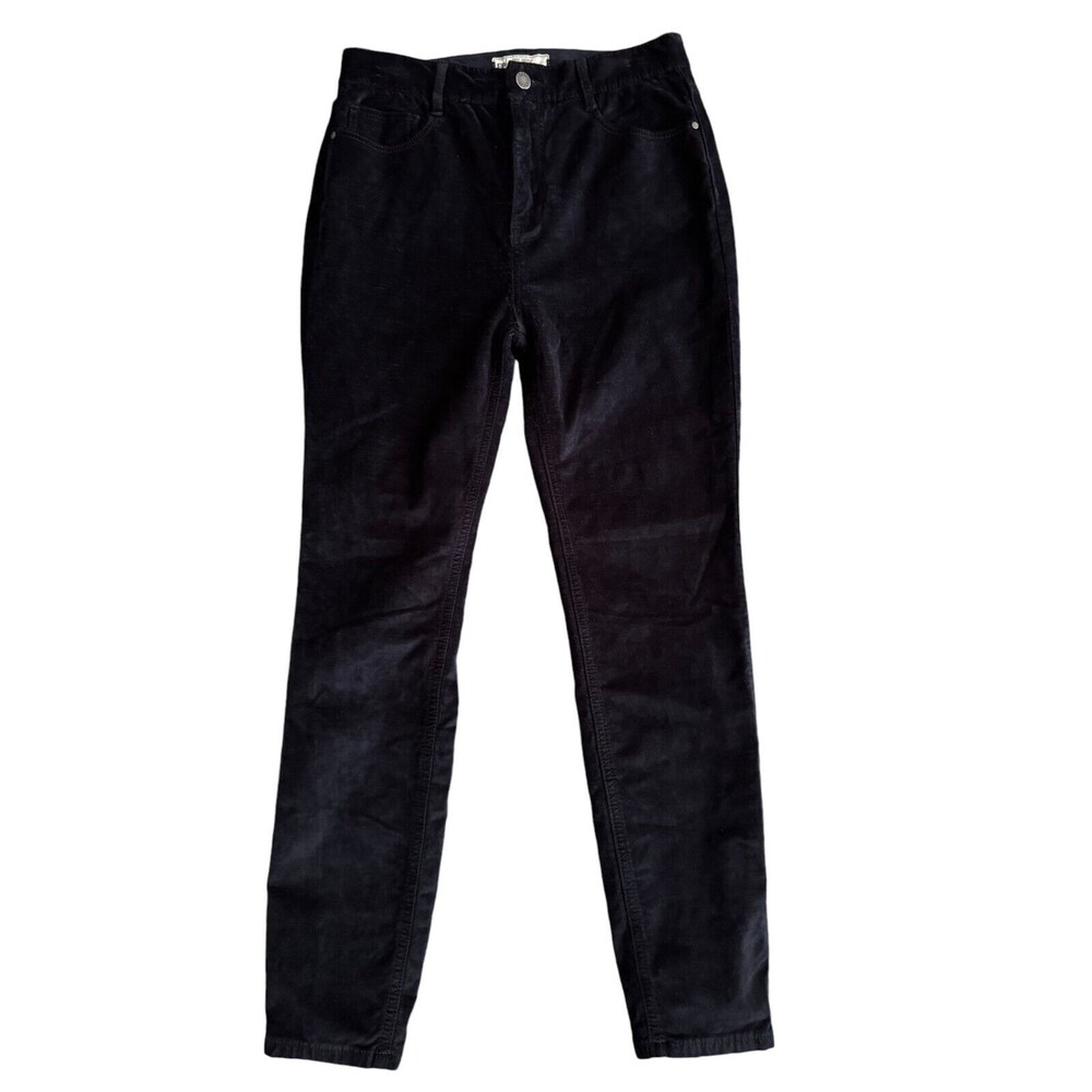 Free People Crushed Velvet Navy Blue Skinny Leg Pants Size 27‎
